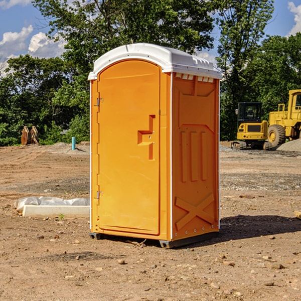 how often are the portable restrooms cleaned and serviced during a rental period in Brady Nebraska